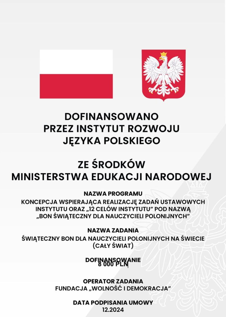 Świąteczny Bon dla Nauczycieli Polonijnych